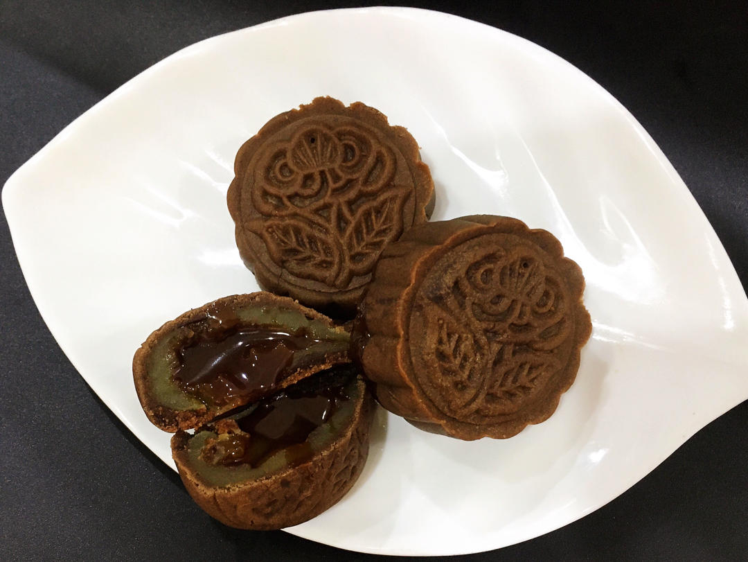 【大恬的小厨房】摩卡咖啡巧克力流心月饼