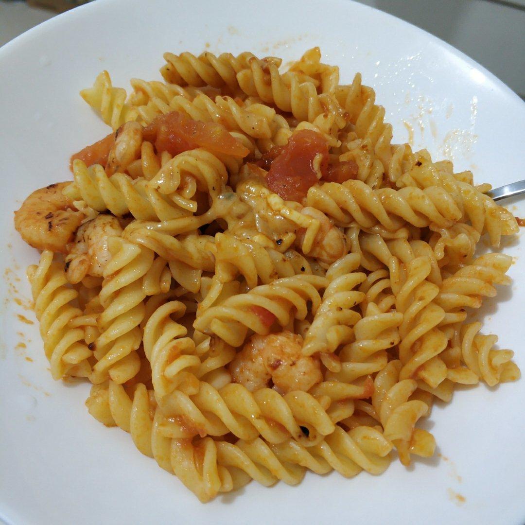 茄汁虾仁天使意面