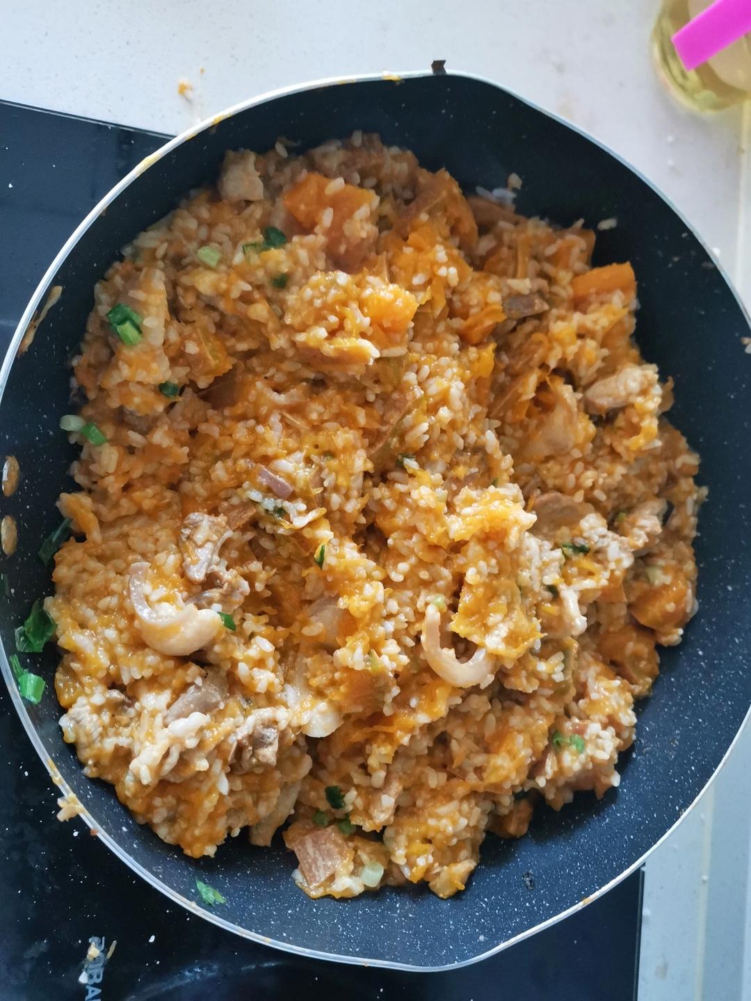 美味到不行的南瓜饭