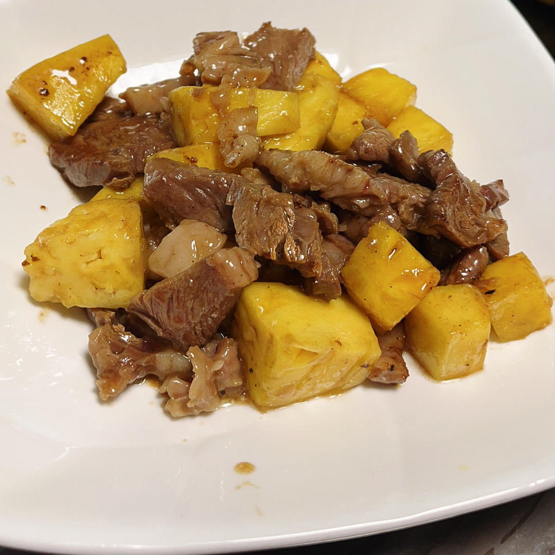 特开胃牛肉炒菠萝