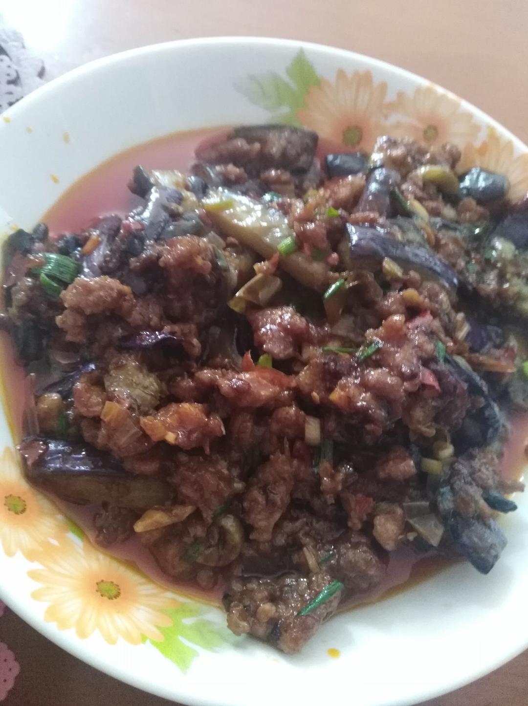 红烧肉沫茄子