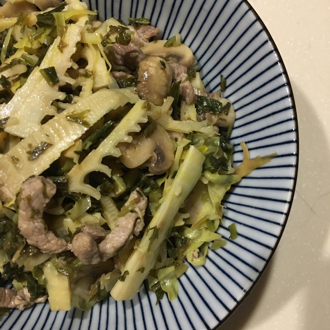 雪菜冬笋炒肉丝