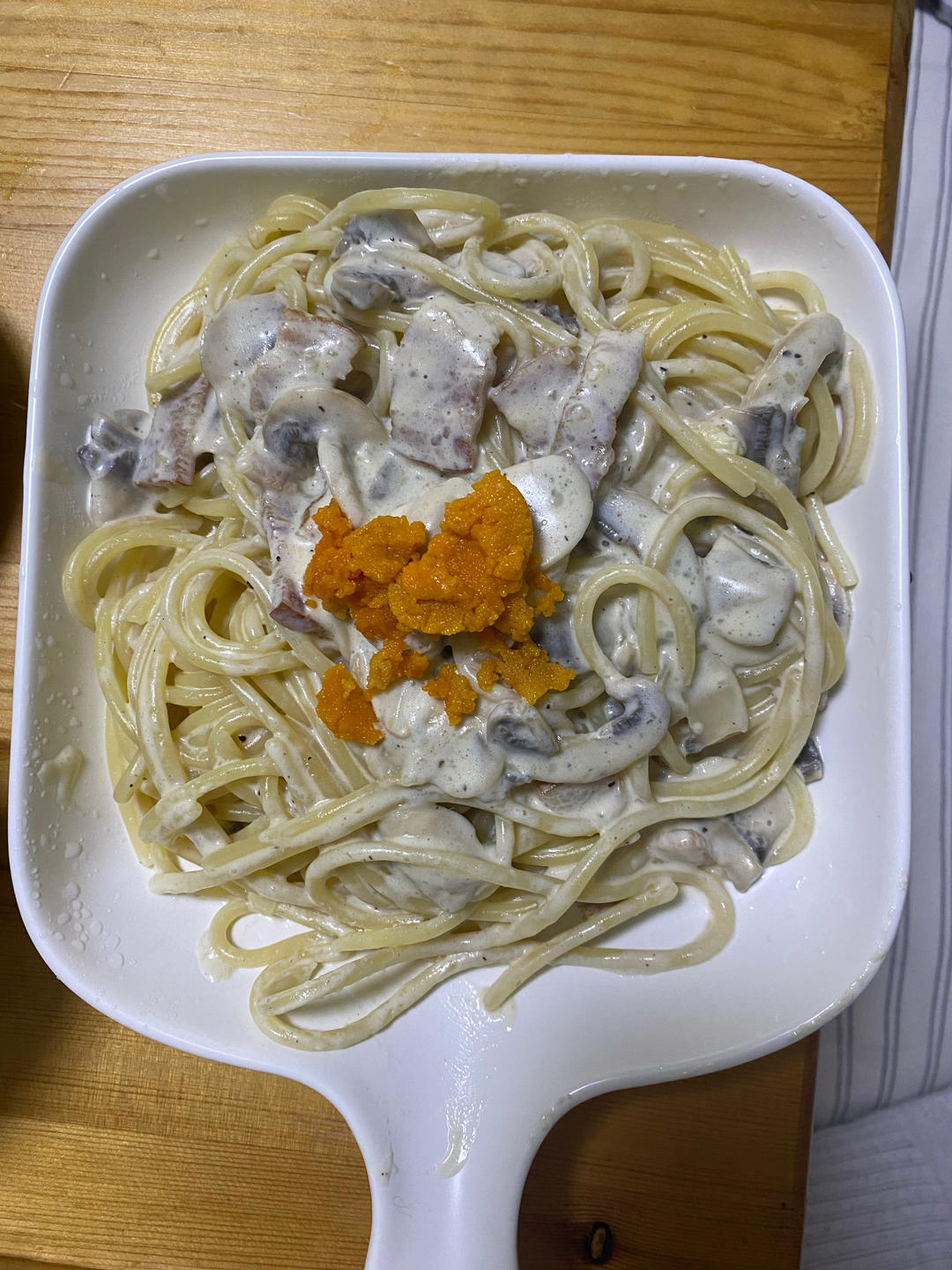 奶油蘑菇培根意大利面