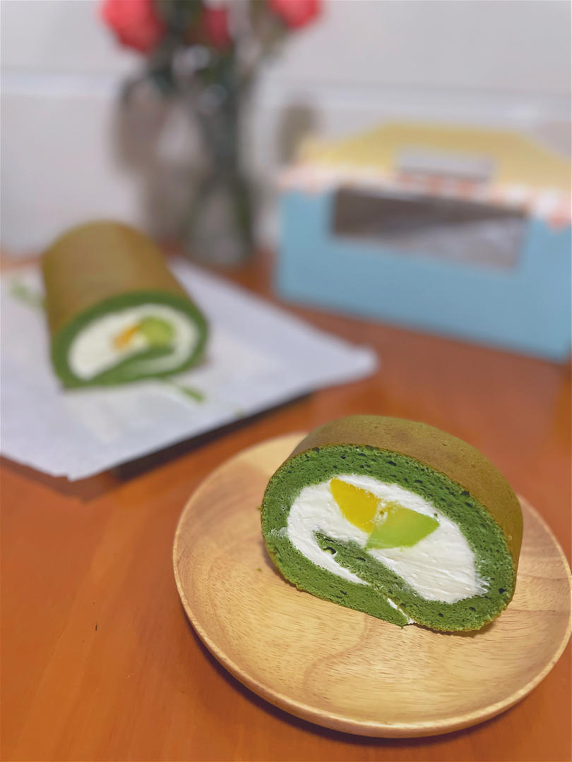 完美抹茶蜜豆蛋糕卷