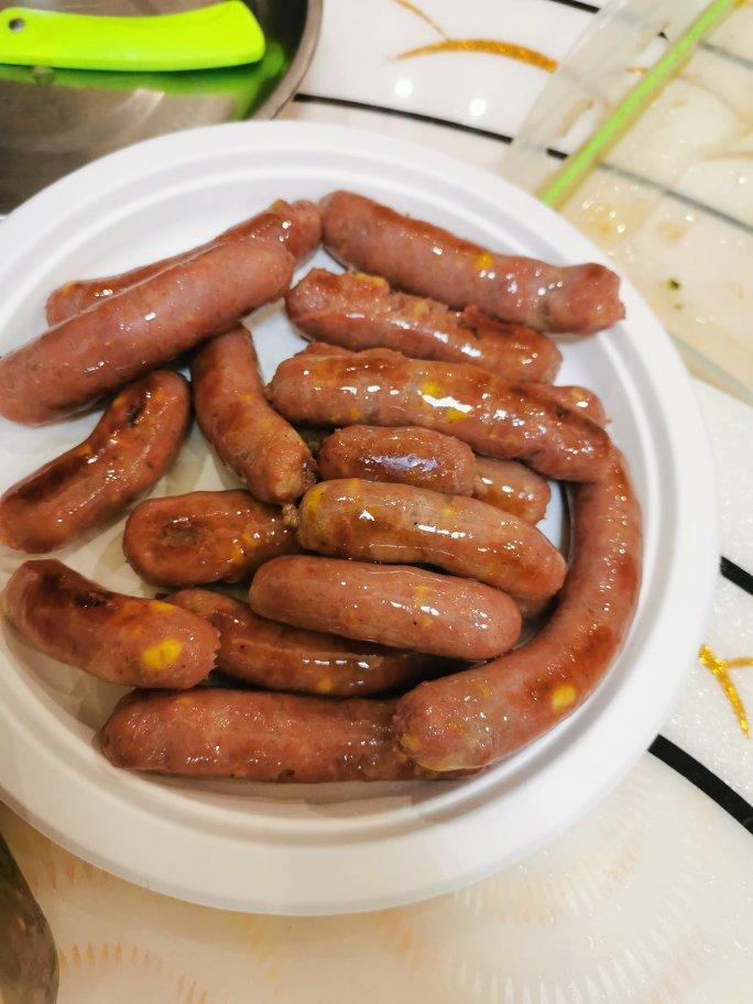 自制Q弹脆皮肠，台式热狗，宝宝香肠