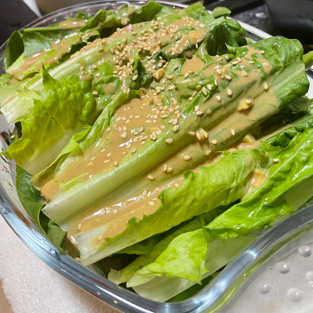 每次做都光盘的麻酱油麦菜