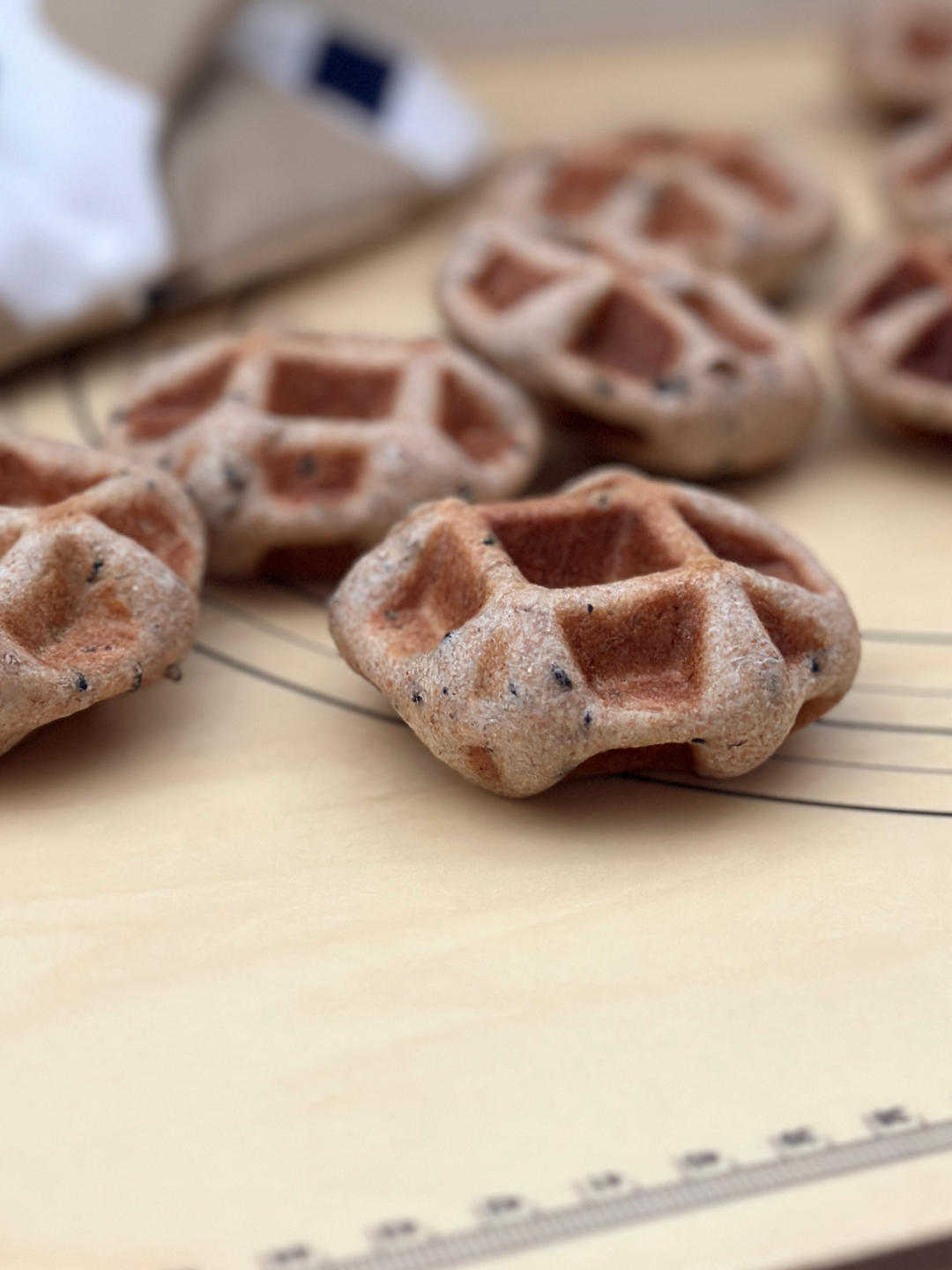 纯全麦无油华夫饼面包