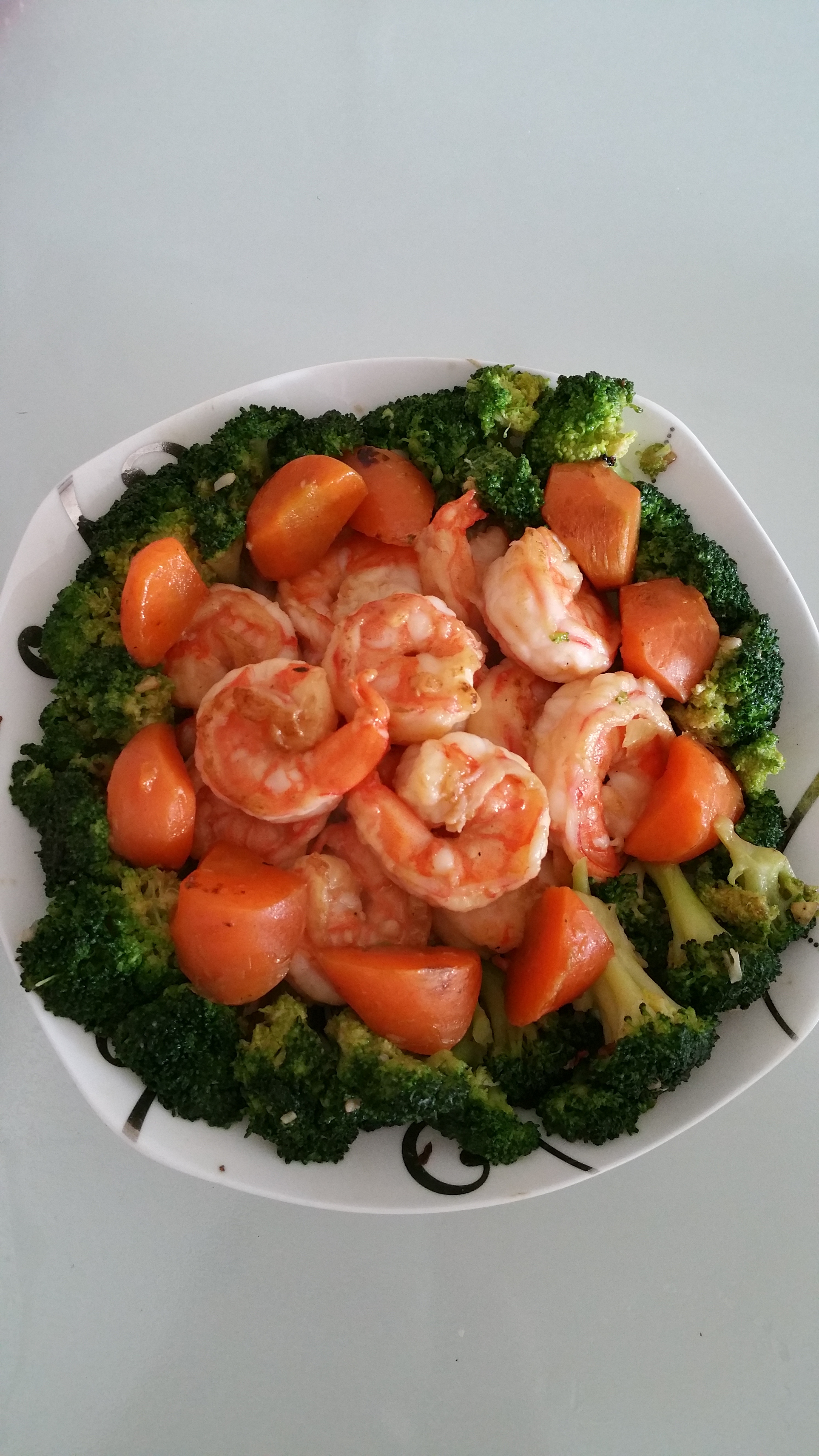 阿布素衣做的炝炒西兰花虾球