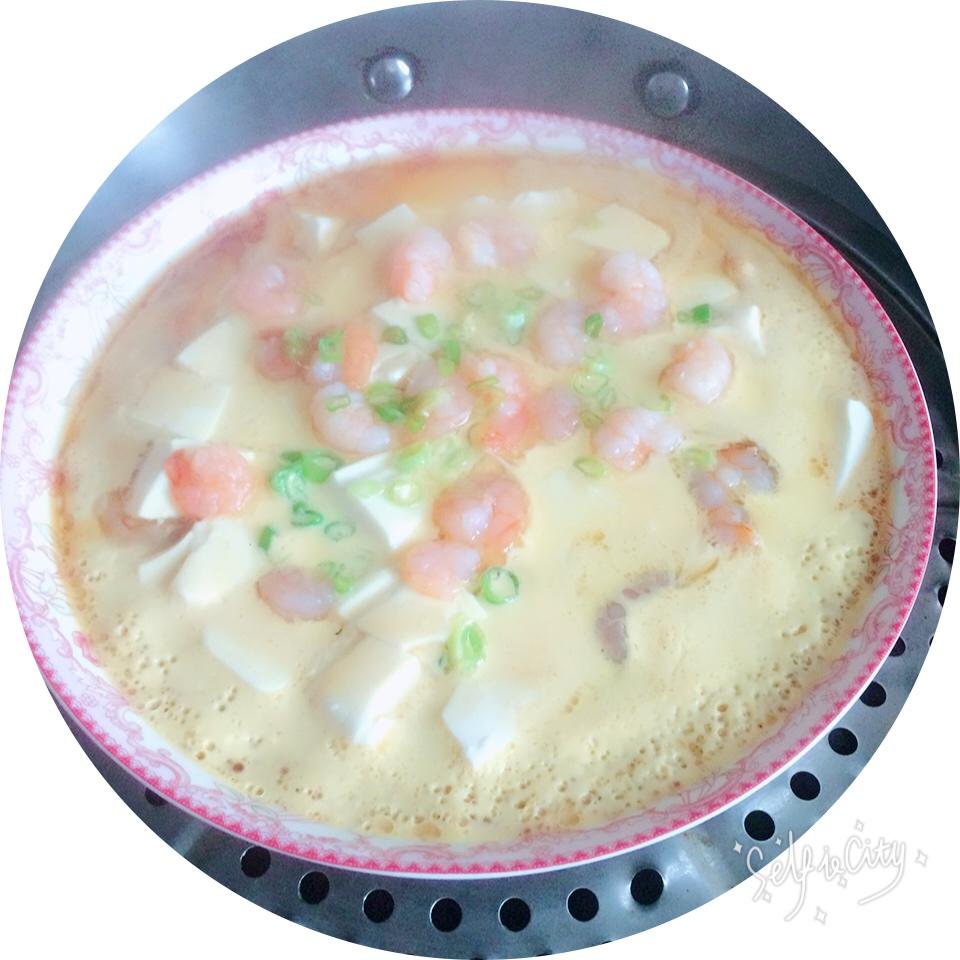 虾仁豆腐蒸水蛋