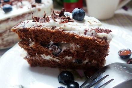 酒渍蓝莓黑森林蛋糕