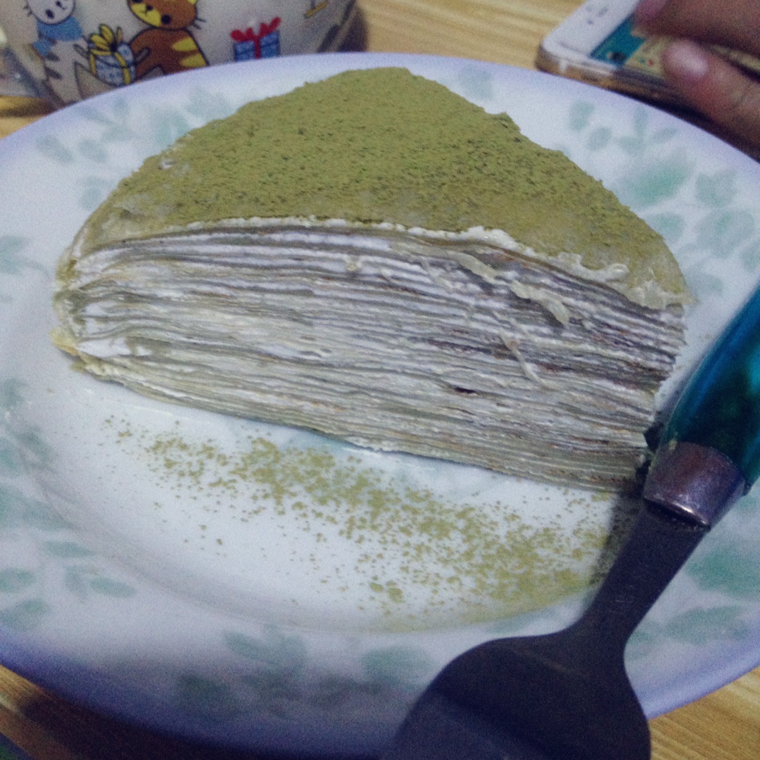 美味的煎蛋糕—抹茶千层蛋糕