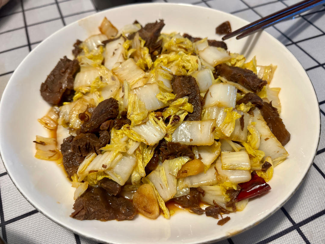 熟牛肉炒大白菜