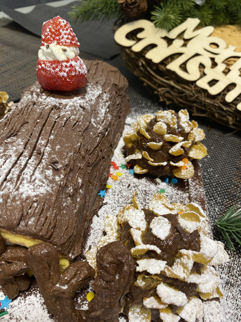 【圣诞节】巧克力劈柴蛋糕 Bûche de Noël