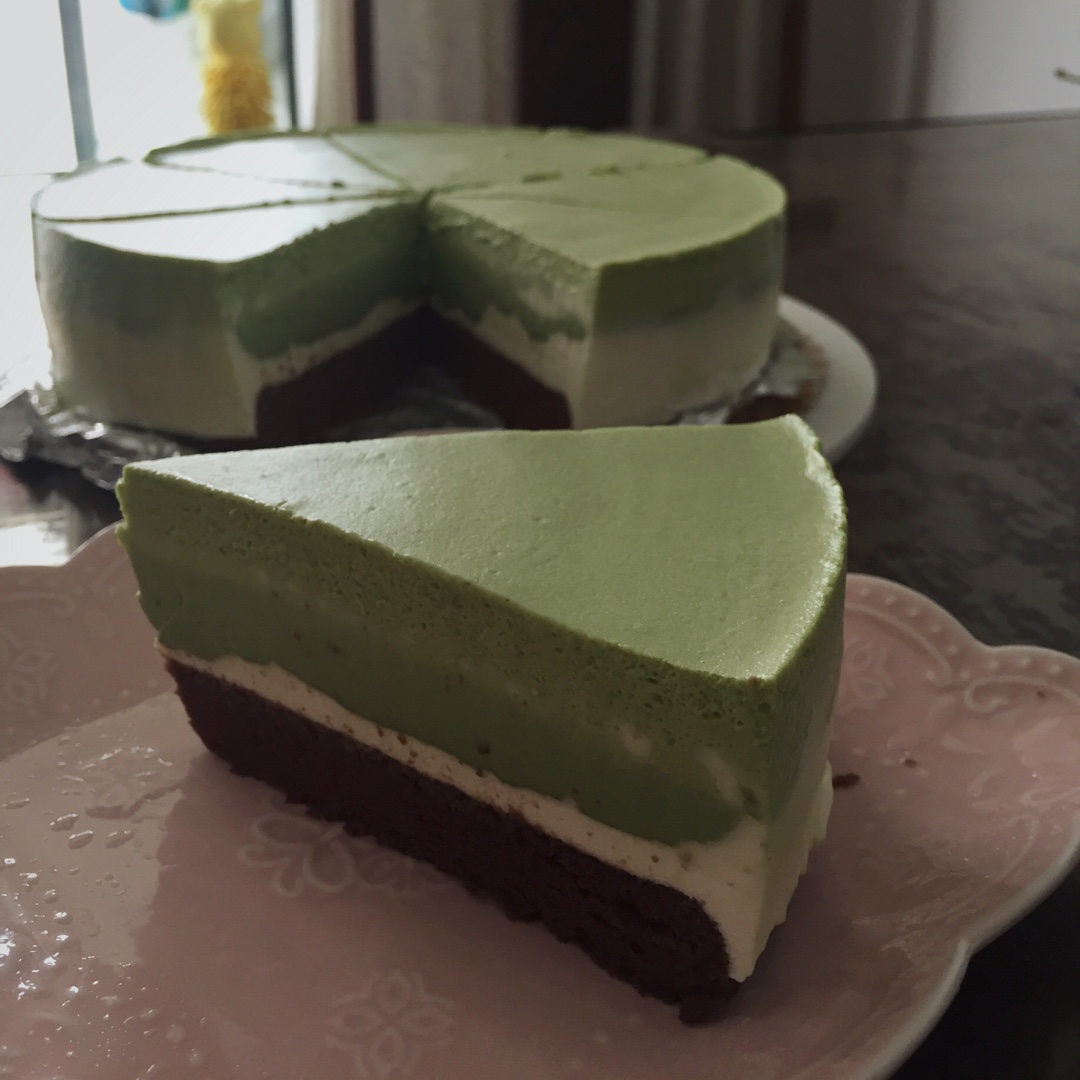 抹茶可可三色慕斯