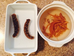 雞湯海參香菇小米粥的做法 步驟2