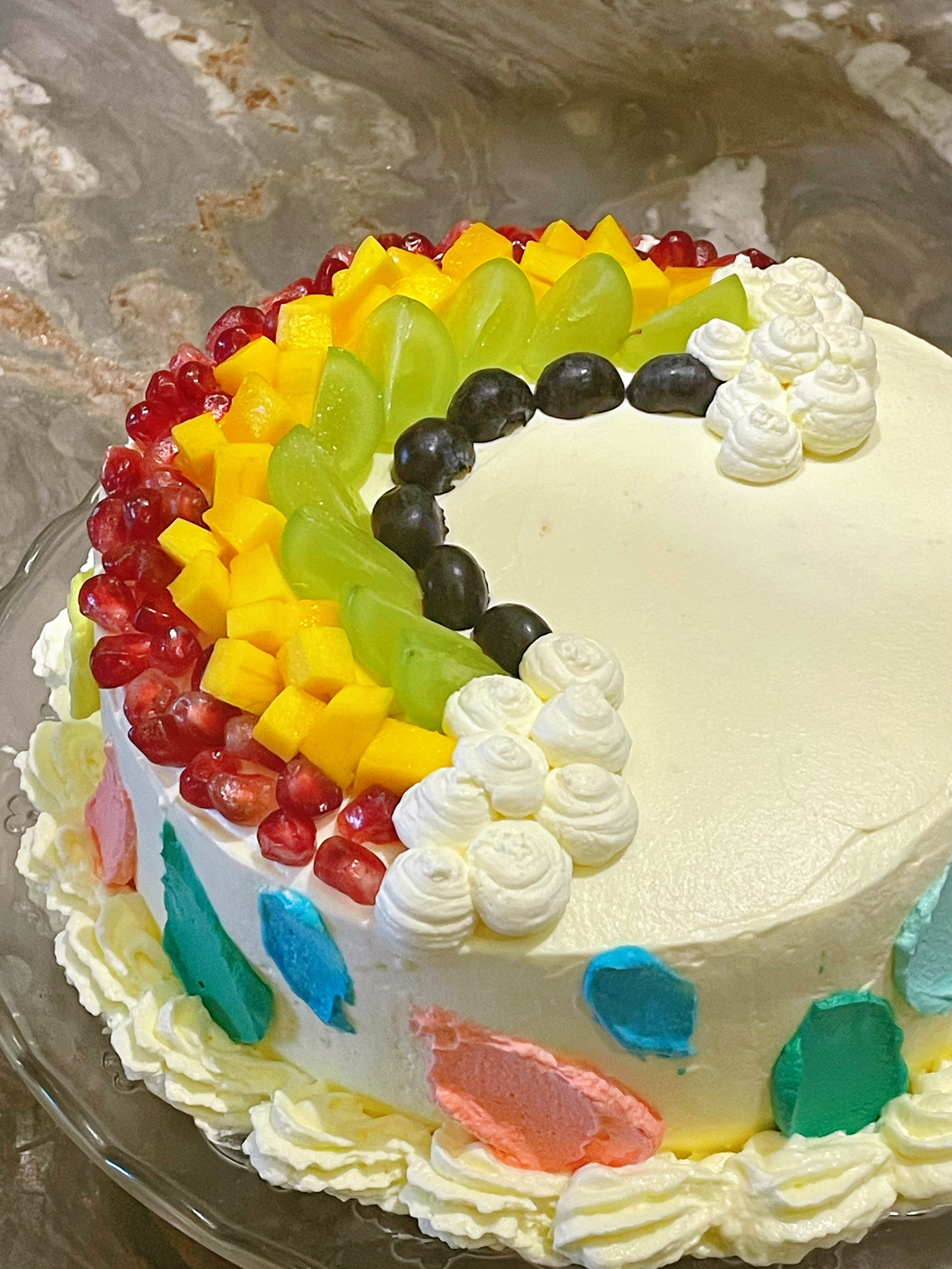 水果彩虹🌈生日蛋糕🎂