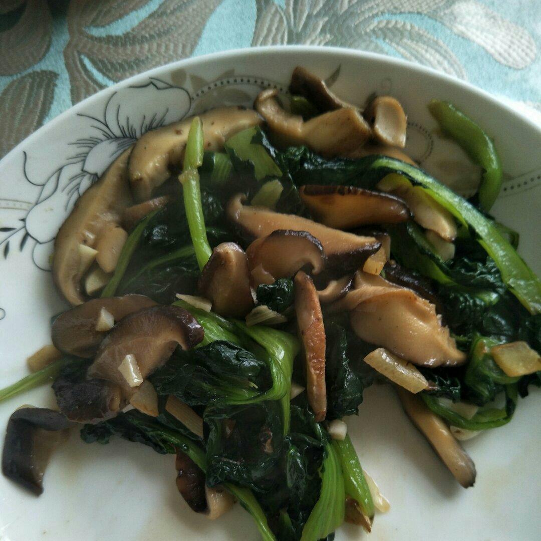 简易版香菇扒油菜