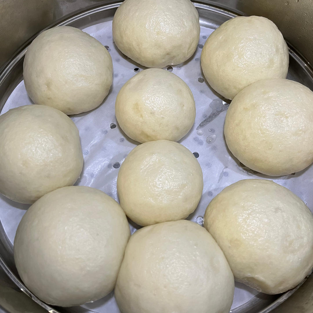 烫面馒头（一次发酵，个个水光肌）