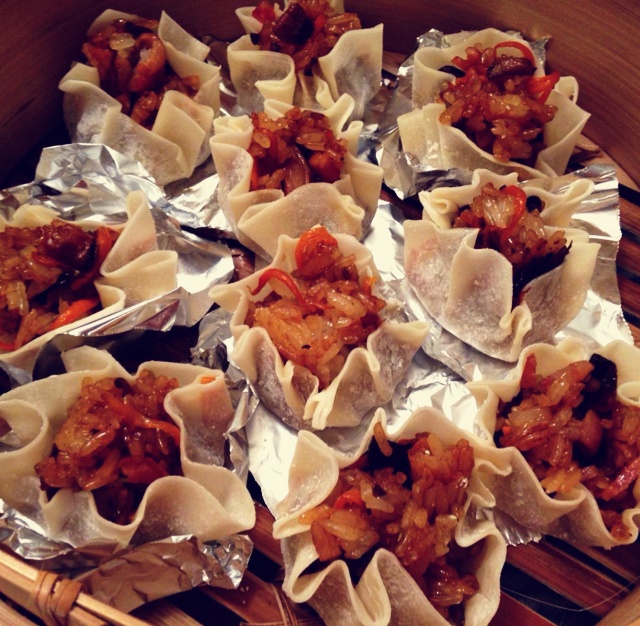 馄饨皮糯米烧麦