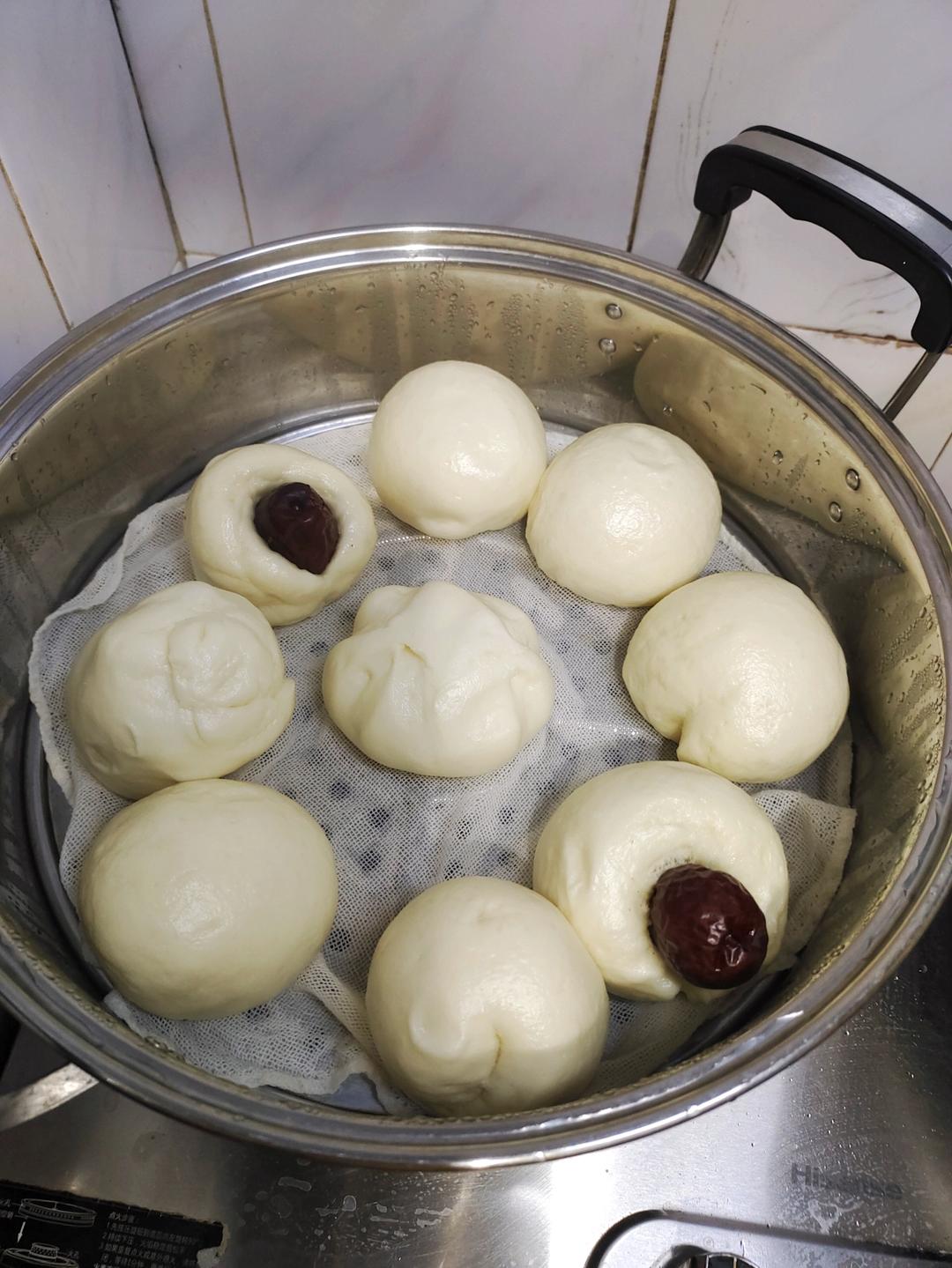 烫面馒头（一次发酵，个个水光肌）