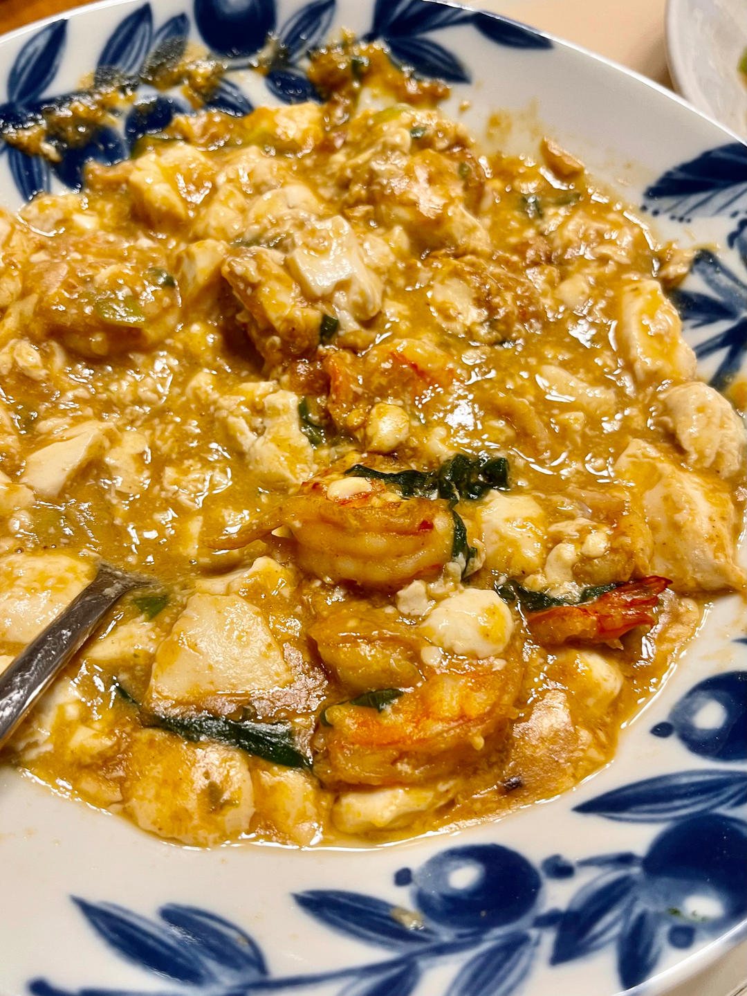 咸蛋黄鲜虾豆腐