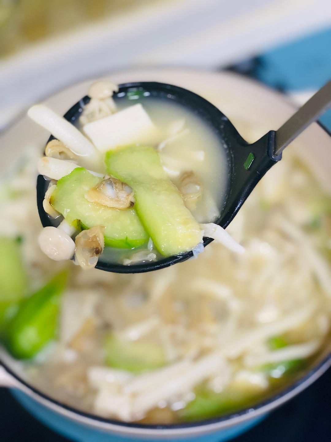 适合夏天一款清爽丝瓜豆腐汤（丝瓜不黑的小秘密）