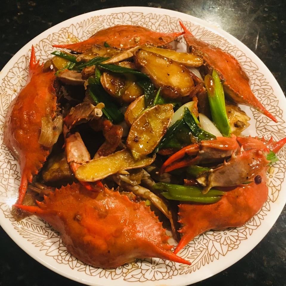 姜葱炒梭子蟹