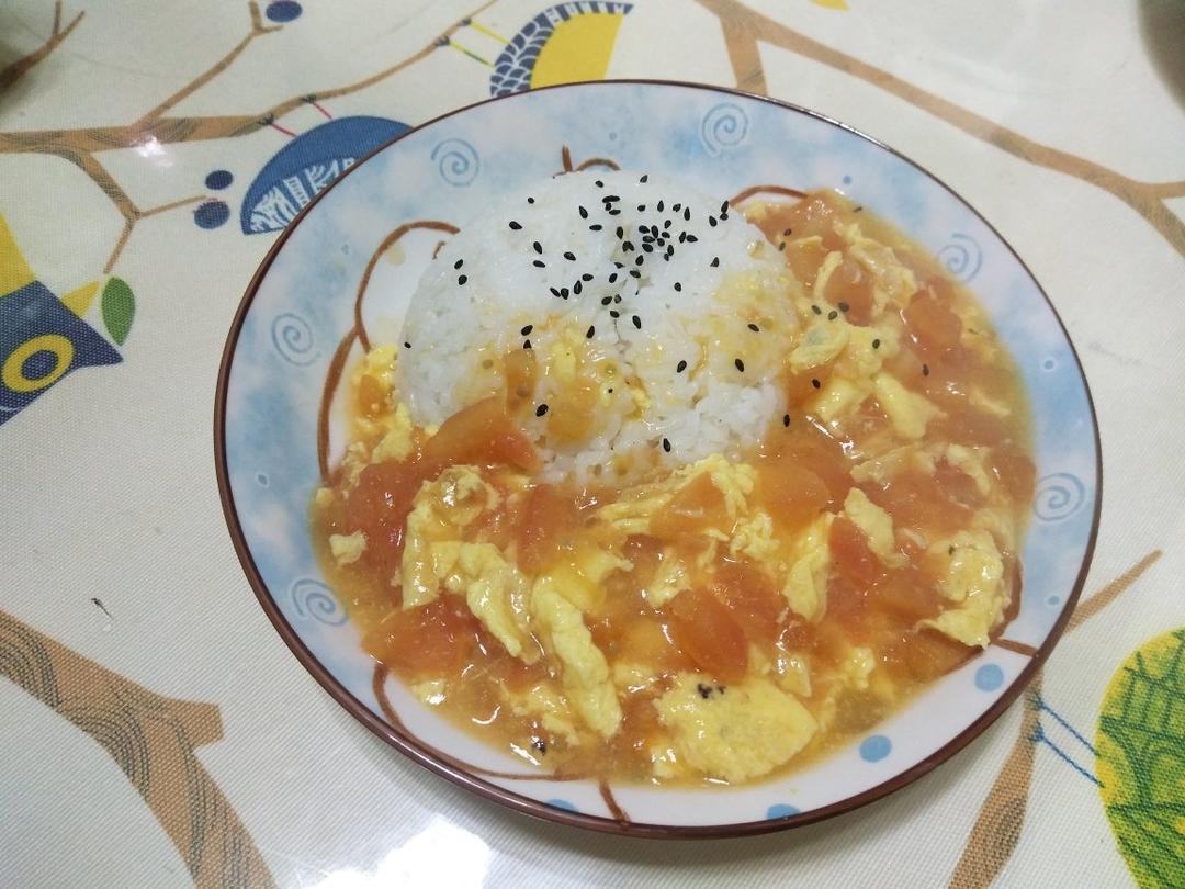 番茄鸡蛋盖浇饭