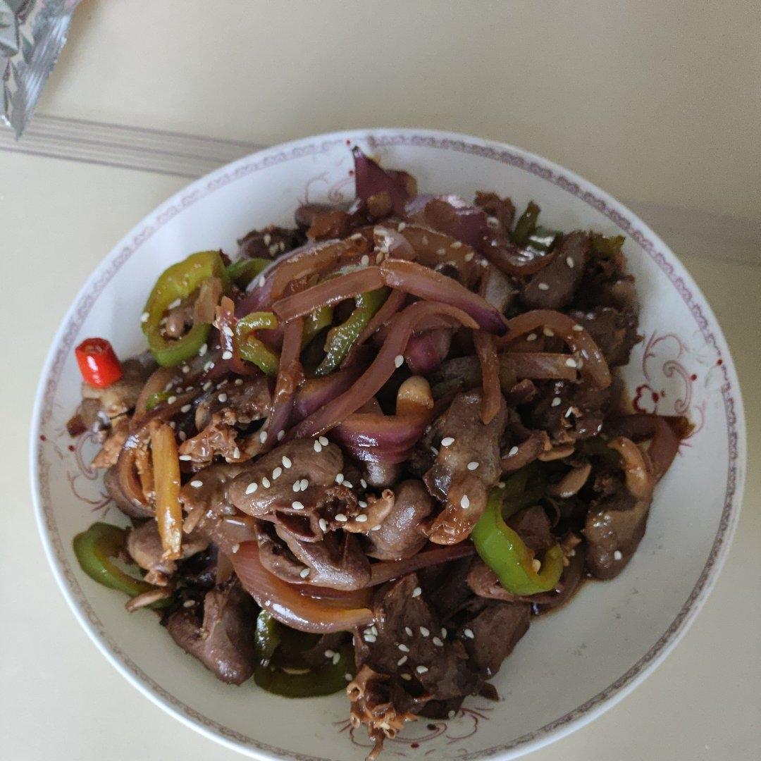 爆炒孜然鸡心
