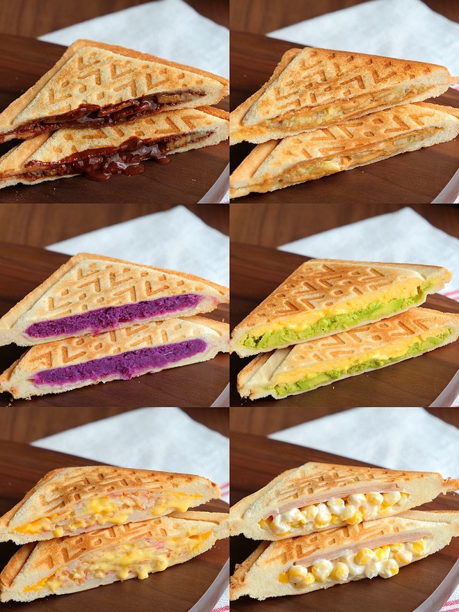 6款爆浆热压三明治🥪一周早餐不重样的做法