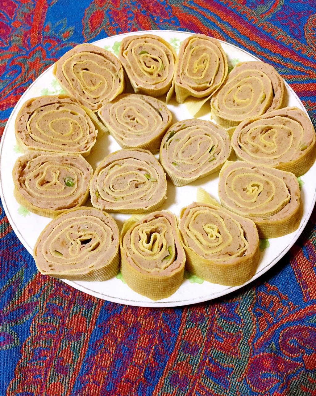 喜羊羊168做的豆腐皮肉卷