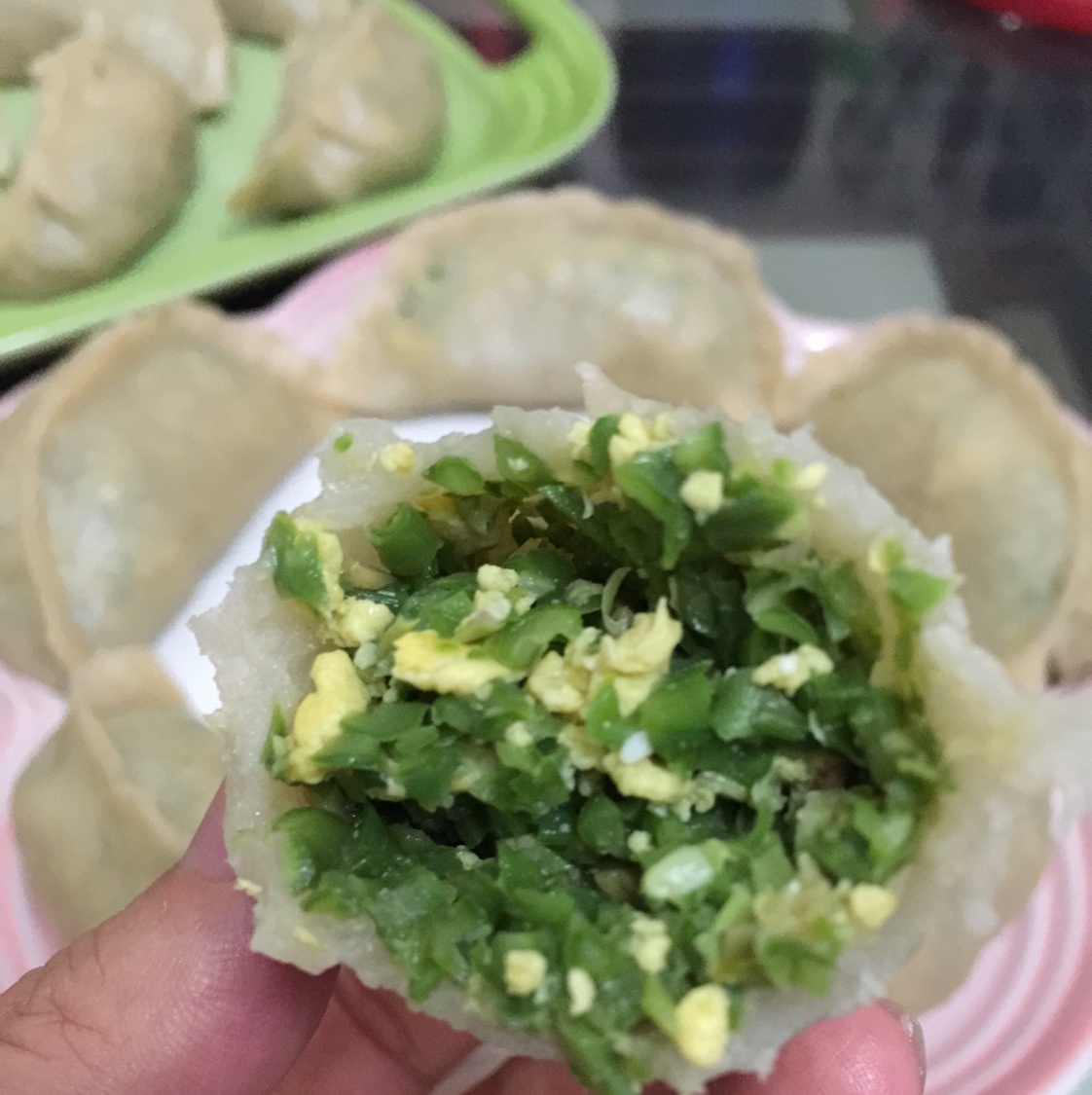 豆角馅素蒸饺