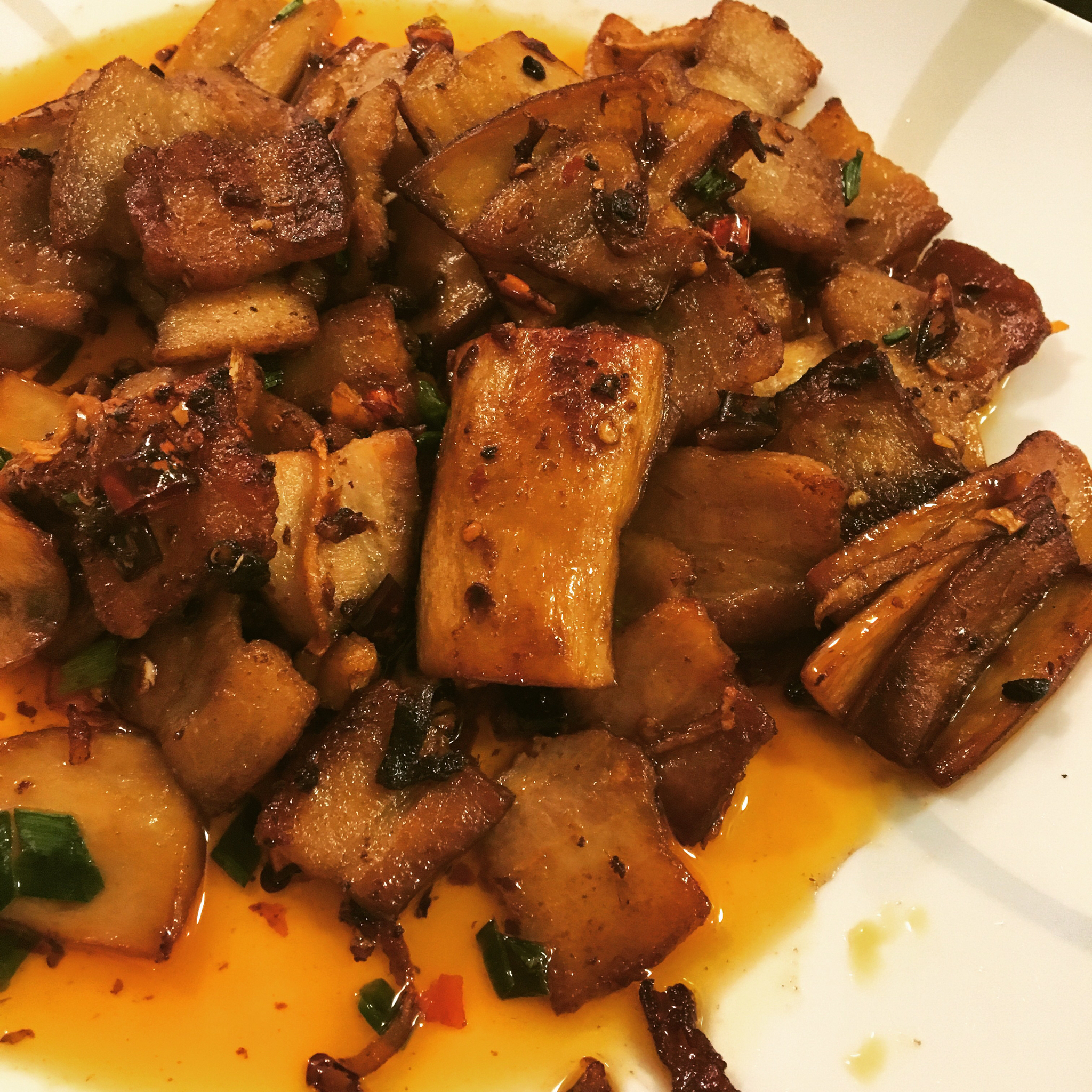 五花肉爆炒杏鲍菇
