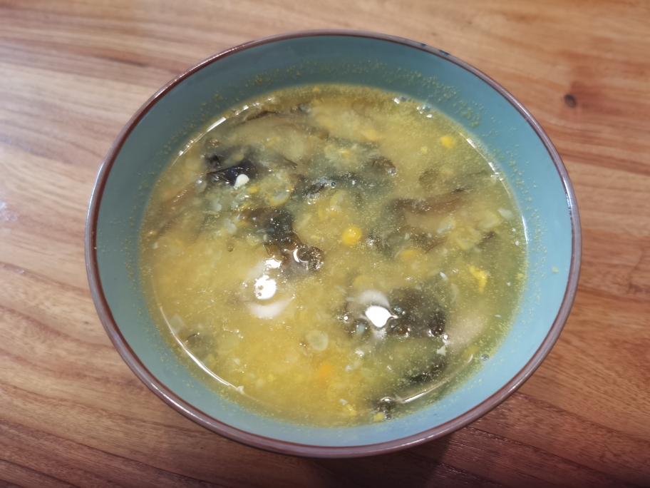 鲜玉米紫菜汤的做法