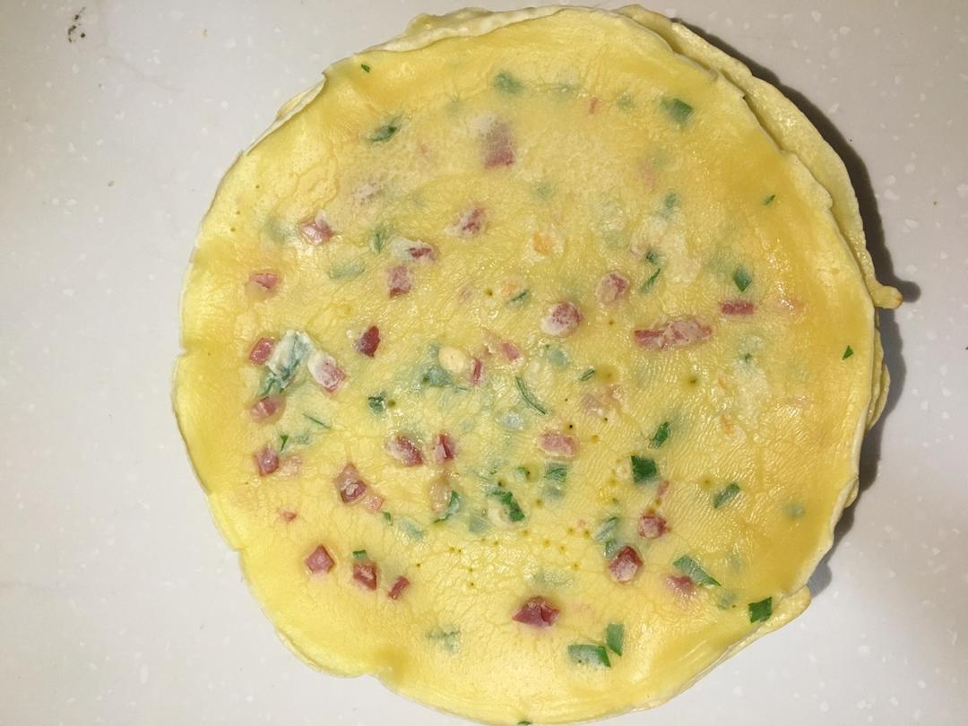 火腿肠葱花鸡蛋饼