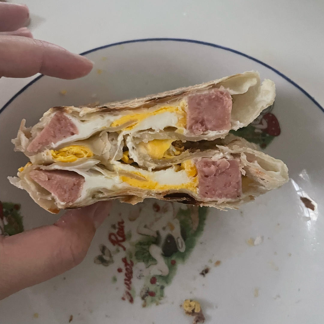 午餐肉鸡蛋酥饼