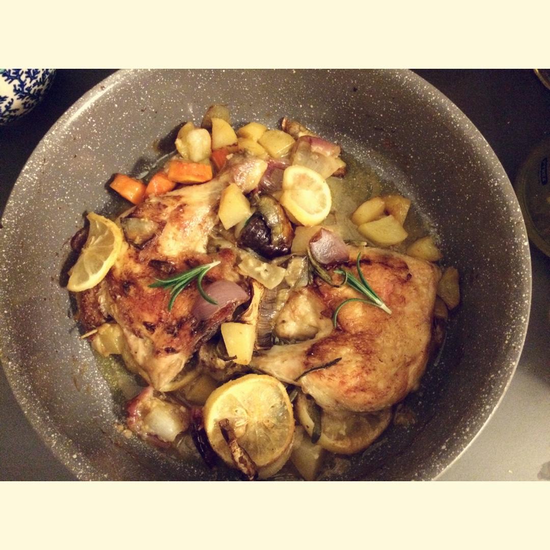 宅男美食的迷迭香柠檬鸡