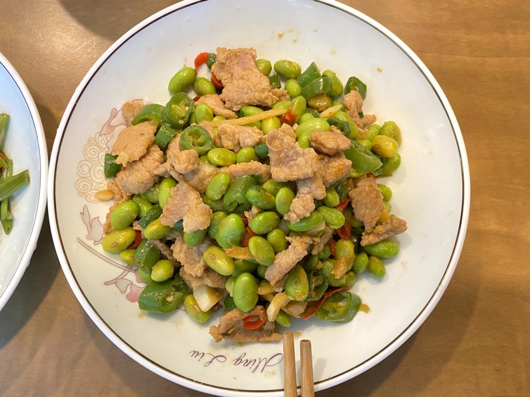 翡翠毛豆炒肉