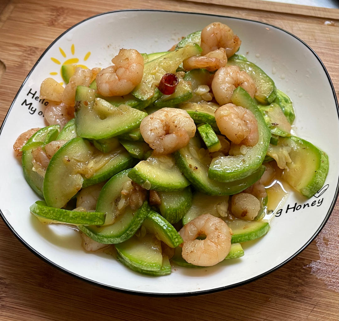 低脂低卡清淡爽口的西葫芦炒虾仁🍤的做法