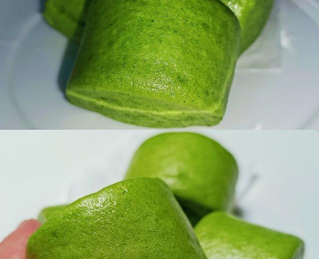 刀切菠菜汁小馒头，柔软有嚼劲的做法