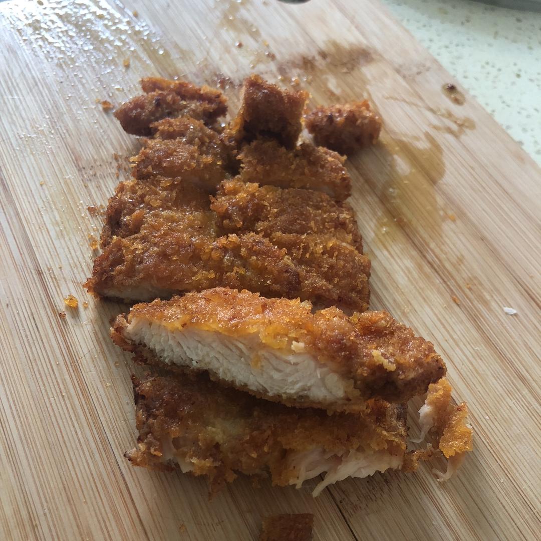 无油烤鸡排（面包糠鸡胸肉）