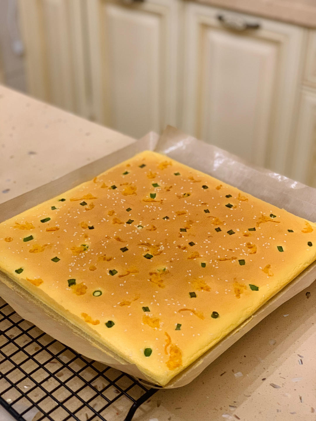 香葱肉松蛋糕卷这样做‼️满屋飘香（小视频食谱）