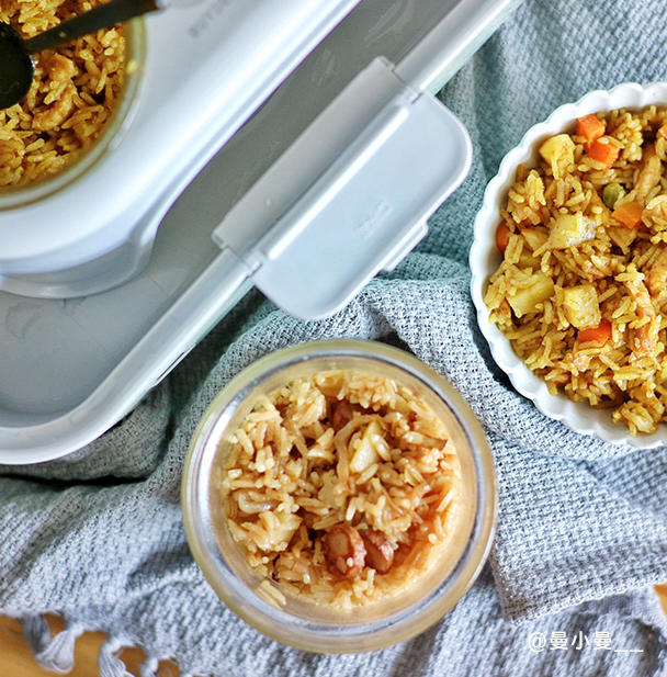 【4月北鼎蒸炖锅食谱】咖喱鸡肉焖饭的做法