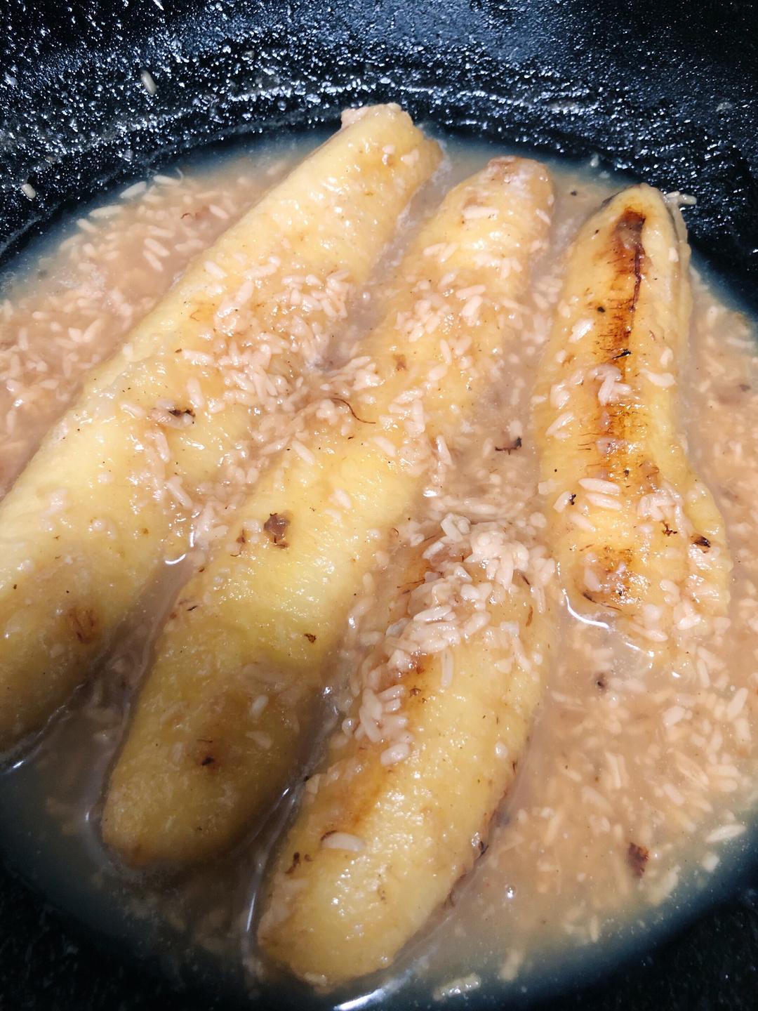 酒糟煮香蕉的做法