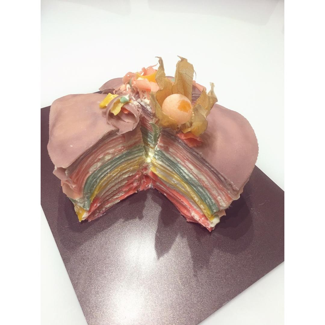 彩虹千层蛋糕 彩虹可丽饼(Mille Crepe Cake)