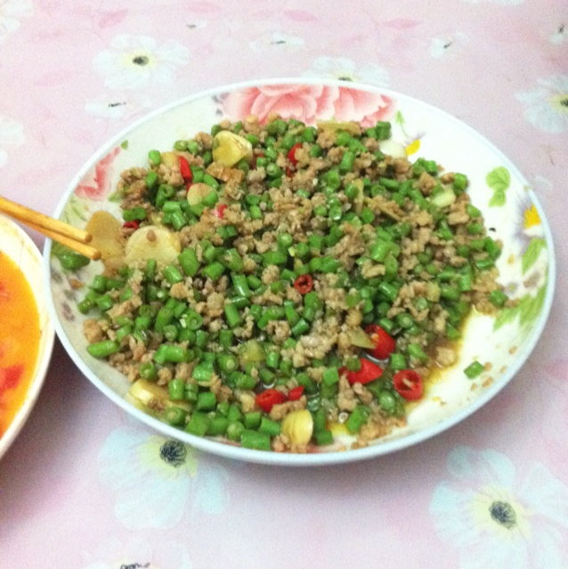肉沫豆角下饭菜