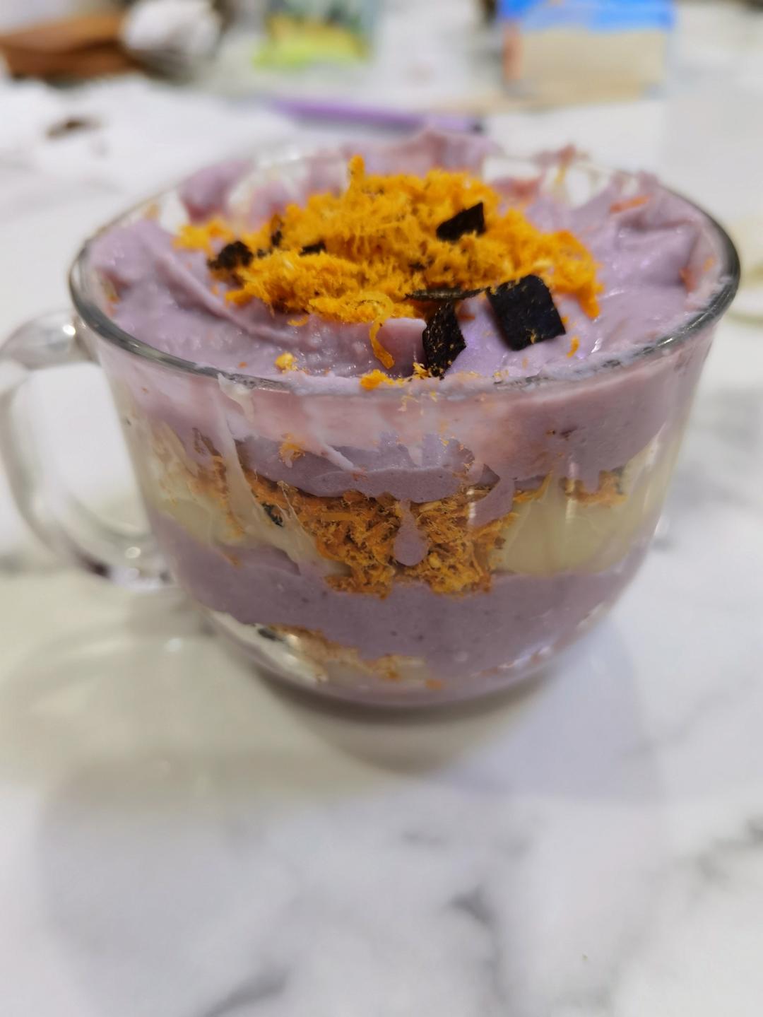 神仙搭配的芋泥麻薯杯「我愿意为你下厨」