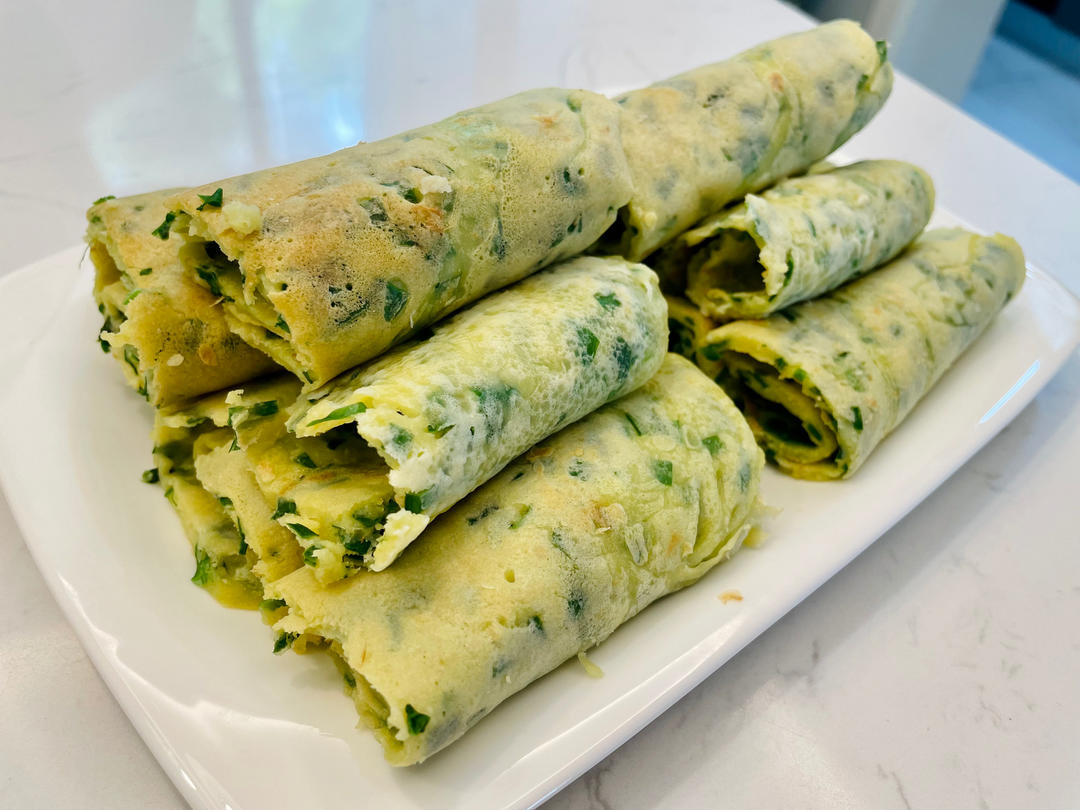 elainelele做的韭菜鸡蛋饼