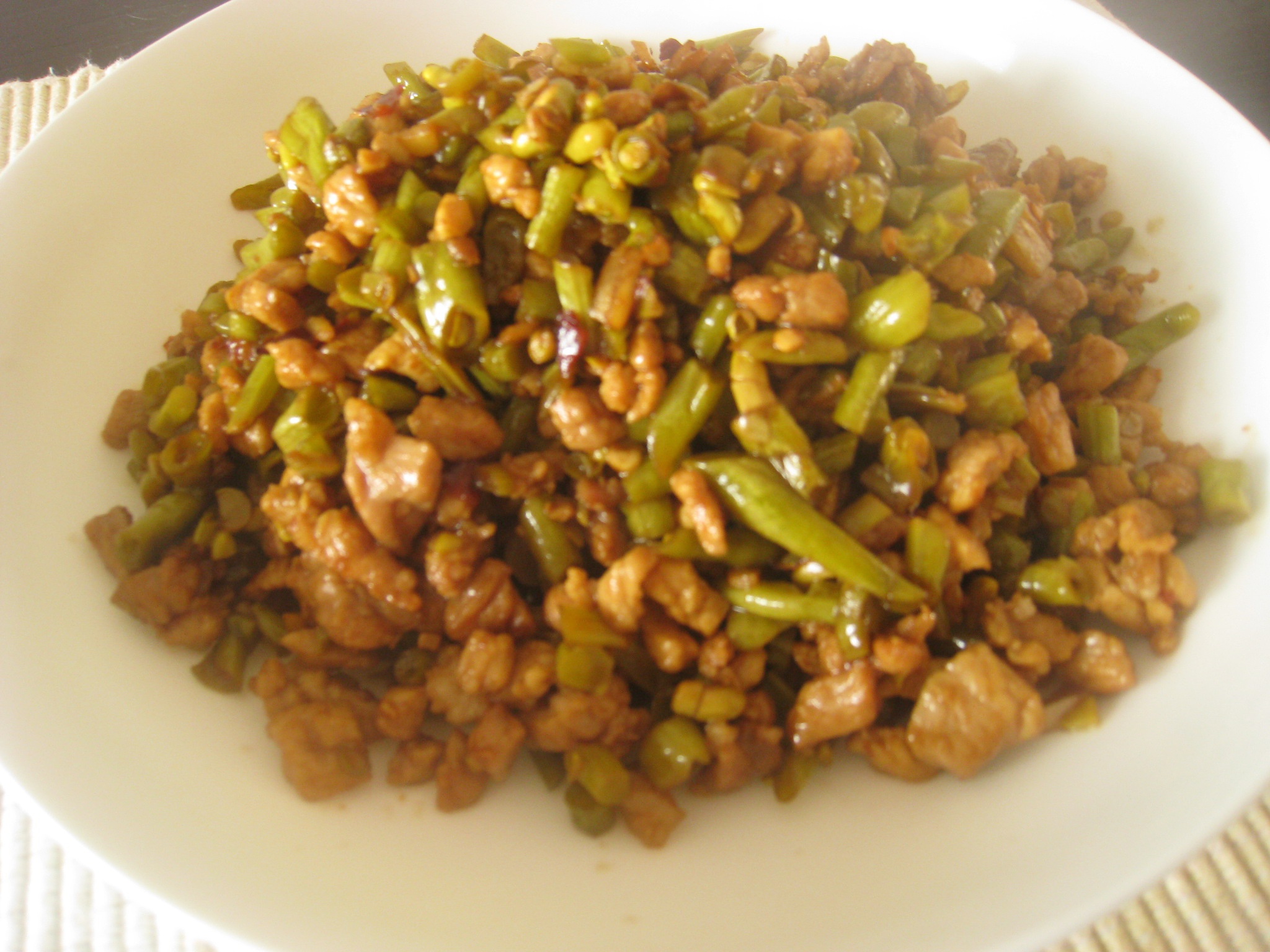 酸豇豆炒肉末