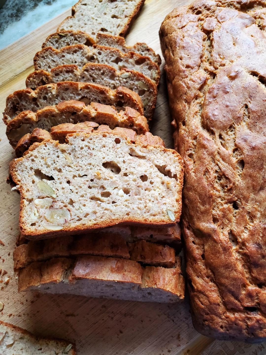 100%全谷物香蕉快手面包丨健康·烘焙